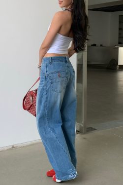 Vintage-Inspired Summer Lightweight Fashion-Cut Baggy Jeans for Effortless Y2K Style