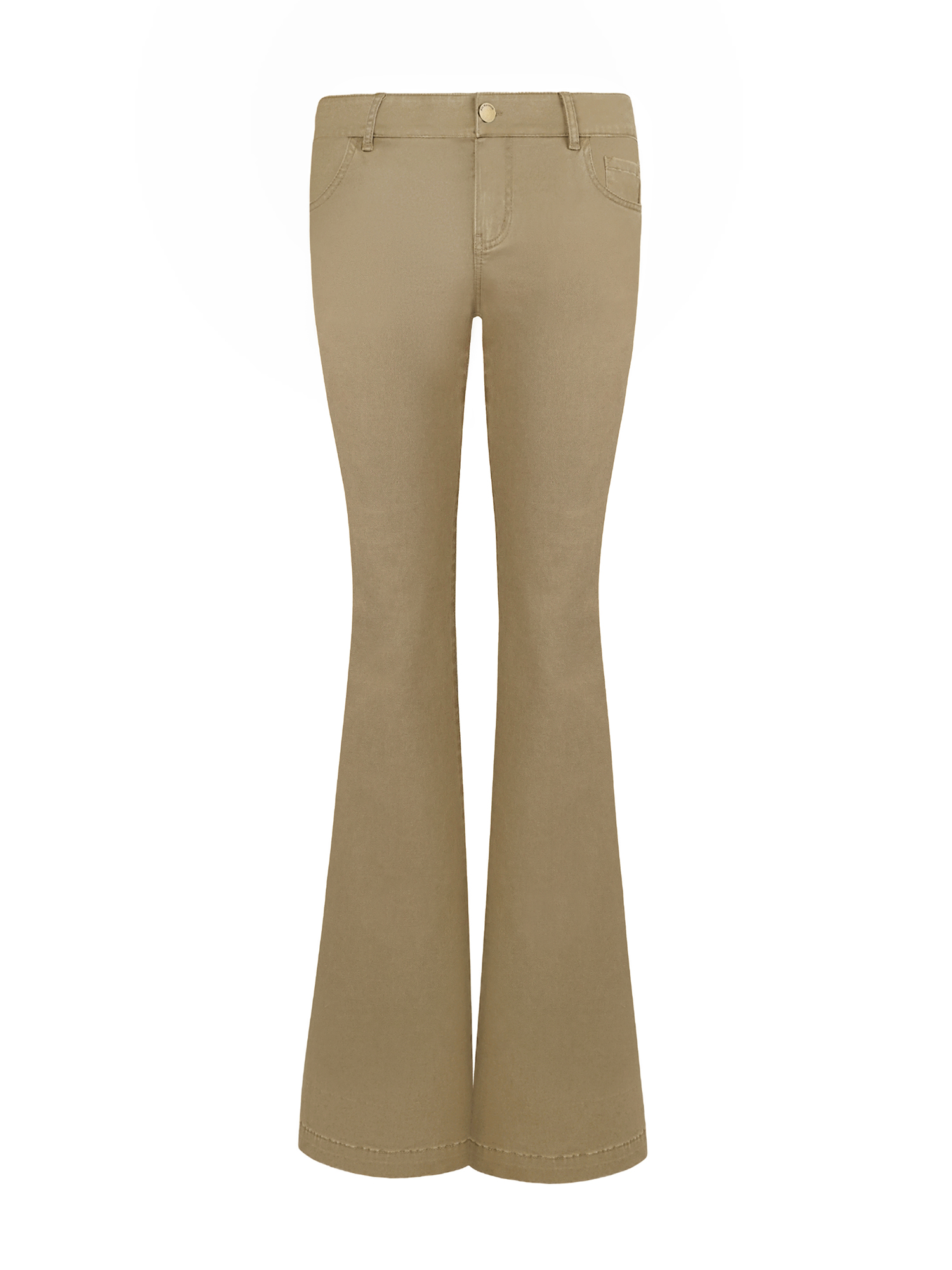 Vintage Low-Rise Khaki Flared Denim Pants for Women - 90s Inspired Workwear Style Vintage Low-Rise Khaki Flared Denim Pants for Women - 90s Inspired Workwear Style