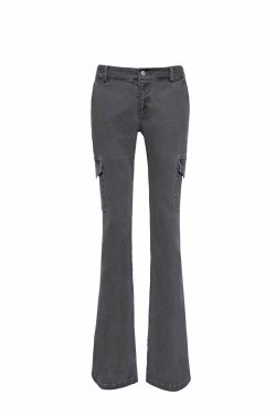 Vintage Low-Rise Washed Micro-Flare Cargo Pants - 90s Inspired Trendy Women's Fashion Bottoms