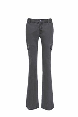 Vintage Low-Rise Washed Micro-Flare Cargo Pants - 90s Inspired Trendy Women's Fashion Bottoms