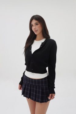 Vintage Low-Waist Blue Plaid Pleated Skirt - Y2K Style, Retro Fashion, 90s Inspired, Women's Trendy Everyday Wear