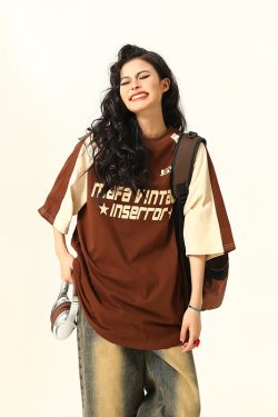 Vintage Maillard Brown Short Sleeve T-Shirt for Men and Women, 2025 Summer Loose Fit Tee, Retro American Style