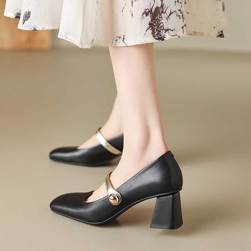 Vintage Mary Jane High-Heeled Leather Shoes for Women, Italian Corso Venezia Style, Lolita Fashion, Classic Retro Design Vintage Mary Jane High-Heeled Leather Shoes for Women, Italian Corso Venezia Style, Lolita Fashion, Classic Retro Design