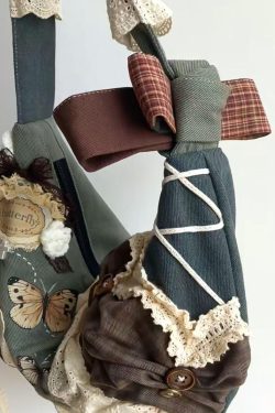Vintage Patchwork Dumpling Bag - Large Capacity Canvas Tote with Lace Detail, Stylish Commuting Shoulder Crossbody Handbag