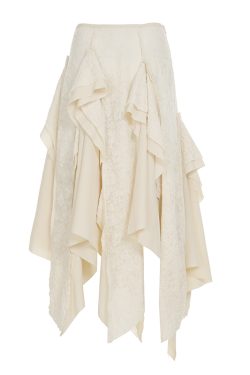 Vintage Patchwork Irregular Long Skirt with Ruffles and Jacquard Texture, Boho Chic Draped Half Skirt, Nomadic Poet Style