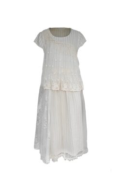 Vintage Pearl Dream Butterfly Lace Patchwork Sleeveless Dress - Women's Summer Forest Style Remake Long Dress, Y2K Aesthetic