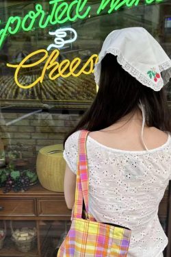 Vintage Plaid Orange Large Capacity Canvas Shoulder Bag - Versatile Commuter Tote for Fashion Lovers