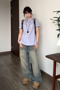 Vintage Plaid Short Sleeve Shirt for Women - Summer Loose Fit Lapel Top, Trendy Couple's Jacket, Stylish Casual Wear