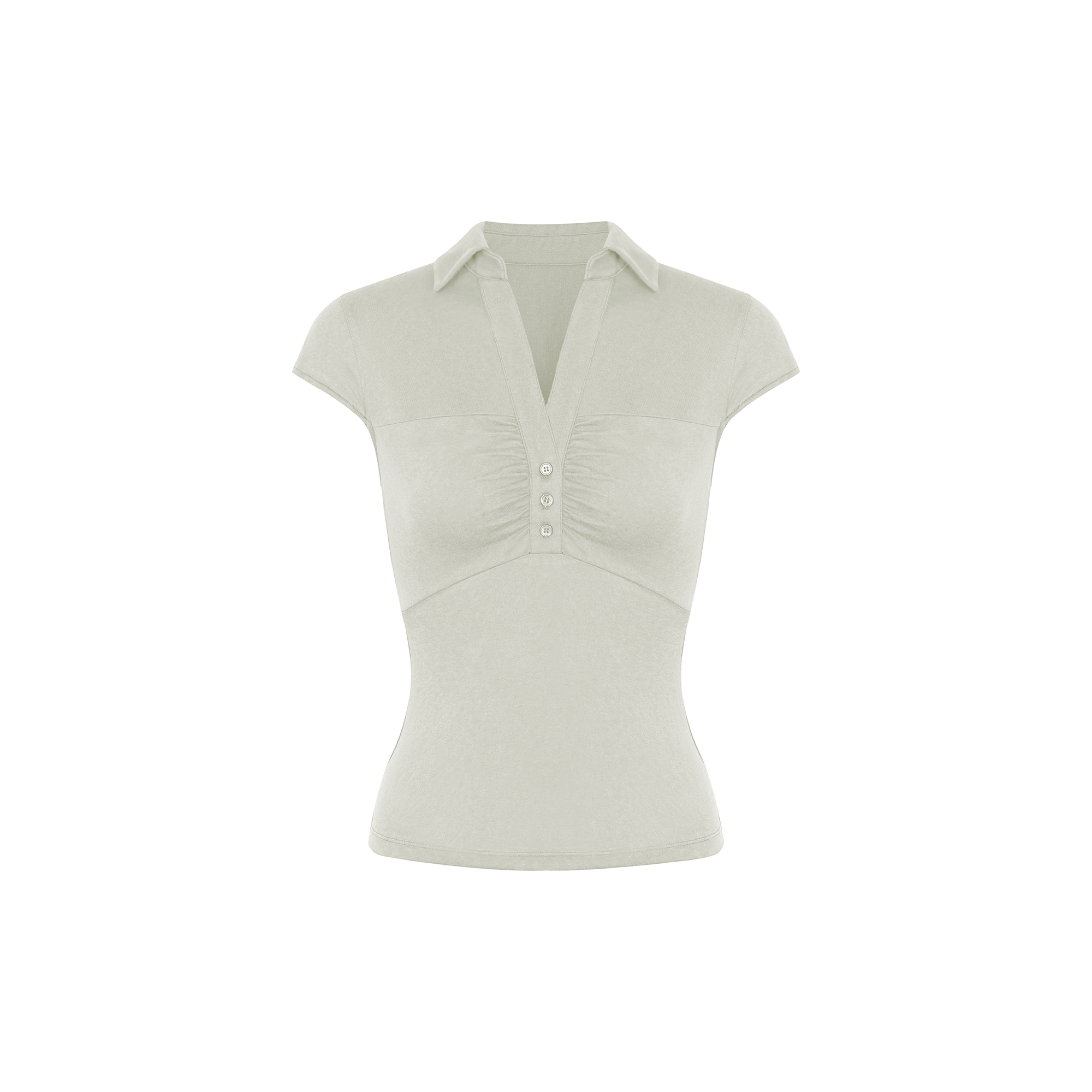 Vintage Pleated Waist Short-Sleeve Knit Top - Retro 90s Inspired Fashion Shirt Vintage Pleated Waist Short-Sleeve Knit Top - Retro 90s Inspired Fashion Shirt