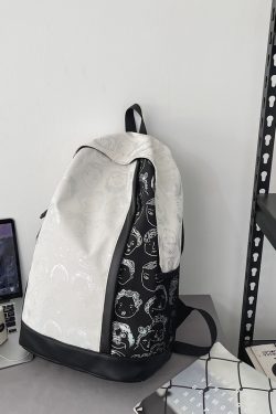 Vintage Print High Street Backpack for Students - Large Capacity Couple Backpack, Trendy College Style