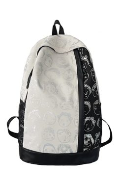 Vintage Print High Street Backpack for Students - Large Capacity Couple Backpack, Trendy College Style