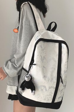Vintage Print High Street Backpack for Students - Large Capacity Couple Backpack, Trendy College Style