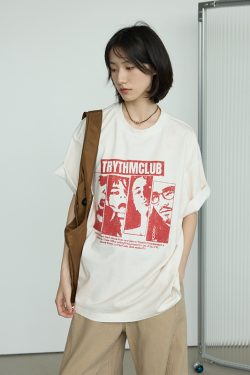 Vintage Punk Printed Short-Sleeve T-Shirt for Men and Women - Casual Loose Summer Tee, 90s Style