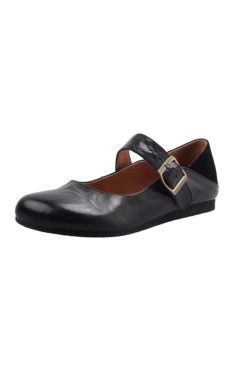 Vintage Round-Toe Mary Jane Women's Flat Shoes in Sheepskin - Artistic One-Strap Design, Italian Style, Perfect for Y2K Fashion.