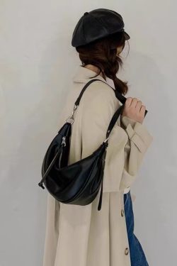Vintage Soft Leather Dumpling Bag - Versatile Crescent Shoulder Crossbody Bag for Commuters - Elegant High-End Waist Bag