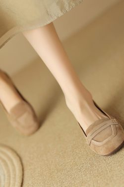 Vintage Soft Leather Suede Lambskin Loafers - Flat Driving Shoes for Effortless Chic Style