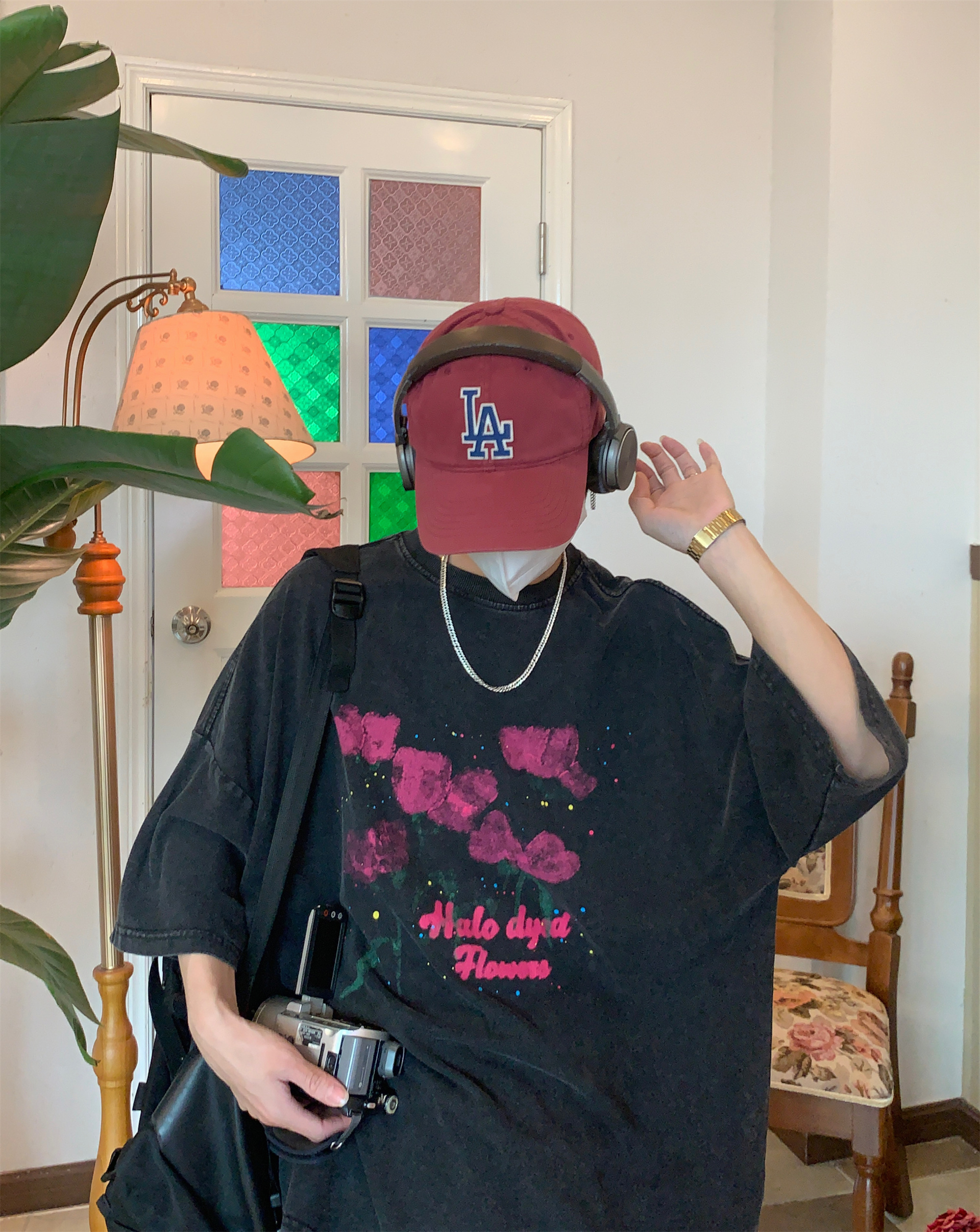 Vintage Wash Dream Print Short Sleeve T-Shirt for Couples - Unisex High Street Summer Tee, Y2K Style Fashion Top Vintage Wash Dream Print Short Sleeve T-Shirt for Couples - Unisex High Street Summer Tee, Y2K Style Fashion Top