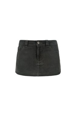 Vintage Washed Faux Two-Piece Denim Skirt Shorts - Y2K Work-Style Fashion for a Chic Casual Look