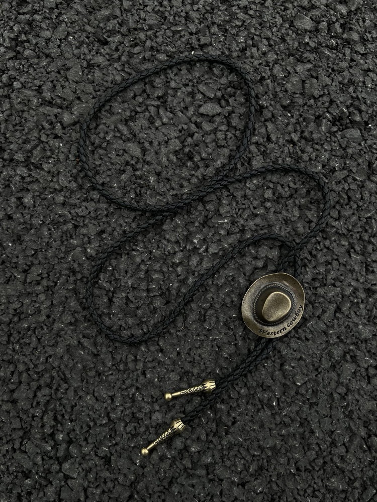 Vintage Western Cowboy Polo Collar Necklace - Unisex Alloy Pendant with Leather Rope Tie - Trendy Fashion Accessory for 90s Y2K Style Vintage Western Cowboy Polo Collar Necklace - Unisex Alloy Pendant with Leather Rope Tie - Trendy Fashion Accessory for 90s Y2K Style