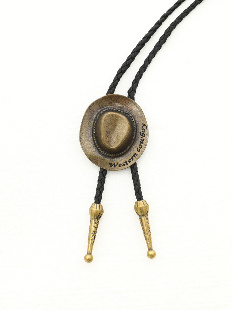 Vintage Western Cowboy Polo Collar Necklace - Unisex Alloy Pendant with Leather Rope Tie - Trendy Fashion Accessory for 90s Y2K Style Vintage Western Cowboy Polo Collar Necklace - Unisex Alloy Pendant with Leather Rope Tie - Trendy Fashion Accessory for 90s Y2K Style