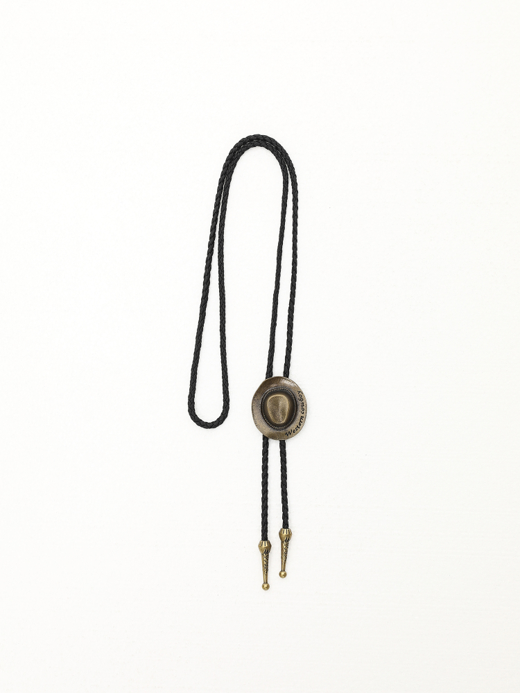 Vintage Western Cowboy Polo Collar Necklace - Unisex Alloy Pendant with Leather Rope Tie - Trendy Fashion Accessory for 90s Y2K Style Vintage Western Cowboy Polo Collar Necklace - Unisex Alloy Pendant with Leather Rope Tie - Trendy Fashion Accessory for 90s Y2K Style