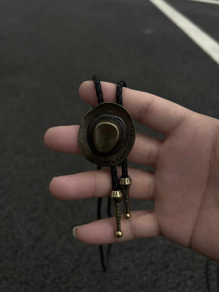 Vintage Western Cowboy Polo Collar Necklace - Unisex Alloy Pendant with Leather Rope Tie - Trendy Fashion Accessory for 90s Y2K Style Vintage Western Cowboy Polo Collar Necklace - Unisex Alloy Pendant with Leather Rope Tie - Trendy Fashion Accessory for 90s Y2K Style