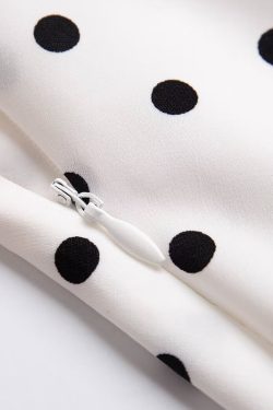 Vintage White Polka Dot Halter Neck Dress for Women - 2025 Summer Backless Style, Chic French Retro Design