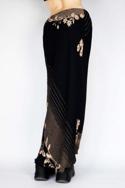 Wabi-Sabi Solitary Flower Printed Long Skirt - Women's Low Waist Mid-Length Straight Vintage Floral Skirt, Boho Chic Style