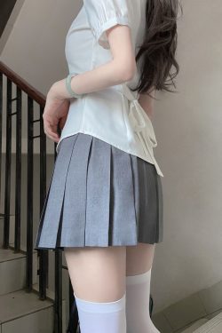 Waist-Cinching Long Sleeve & Short Sleeve Shirt, College Style, Slim Fit Women's Top, Sexy Senior Sister Design