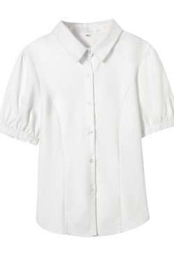 Waist-Cinching Long Sleeve & Short Sleeve Shirt, College Style, Slim Fit Women's Top, Sexy Senior Sister Design