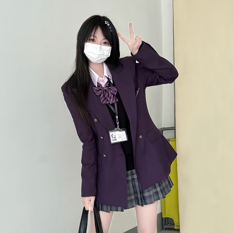 Waist-Cinching Slim Fit Pudding Bear JK Uniform Jacket - Female Academy Style 2025, Trendy Korean Style Fashion Waist-Cinching Slim Fit Pudding Bear JK Uniform Jacket - Female Academy Style 2025, Trendy Korean Style Fashion