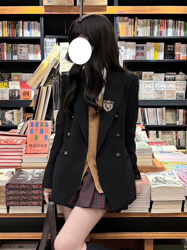 Waist-Defined Slimming JK Uniform Set for Women - Pudding Bear College Style Jacket & Skirt Outfit Waist-Defined Slimming JK Uniform Set for Women - Pudding Bear College Style Jacket & Skirt Outfit