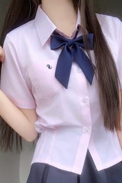 Waist-Defining Pudding Bear JK Uniform Shirt in Sweet and Spicy School Style for Y2K Fashion Lovers