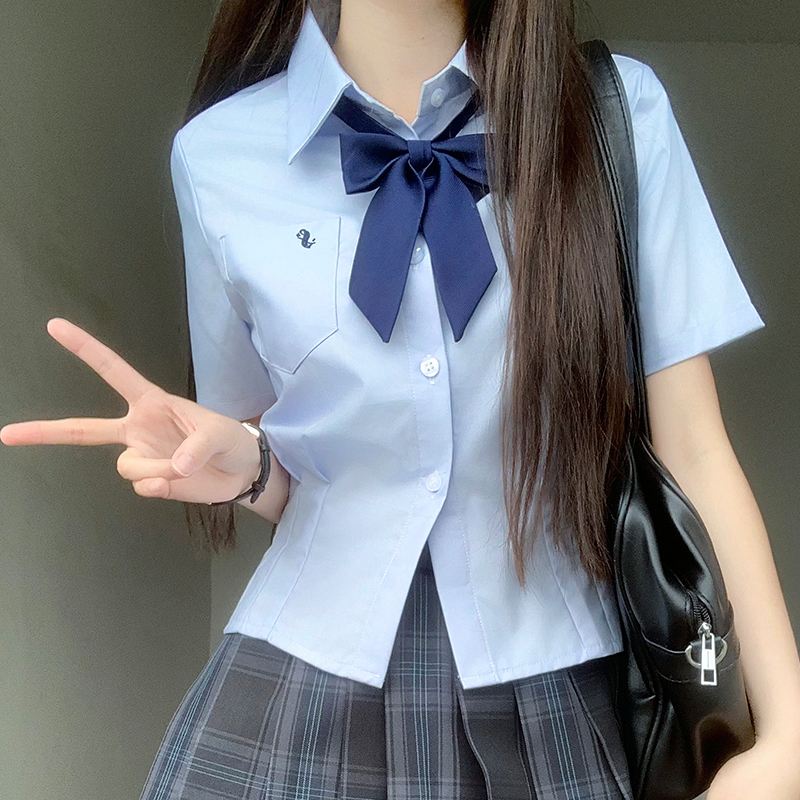 Waist-Defining Pudding Bear JK Uniform Shirt in Sweet and Spicy School Style for Y2K Fashion Lovers Waist-Defining Pudding Bear JK Uniform Shirt in Sweet and Spicy School Style for Y2K Fashion Lovers