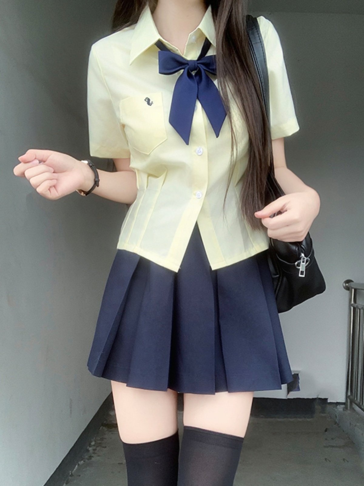 Waist-Defining Pudding Bear JK Uniform Shirt in Sweet and Spicy School Style for Y2K Fashion Lovers Waist-Defining Pudding Bear JK Uniform Shirt in Sweet and Spicy School Style for Y2K Fashion Lovers