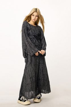 Wasteland Style Ripped Hoodie - Long Sleeve Drawstring Jazz Dance Top for Hot Girls - Casual Loose Fit