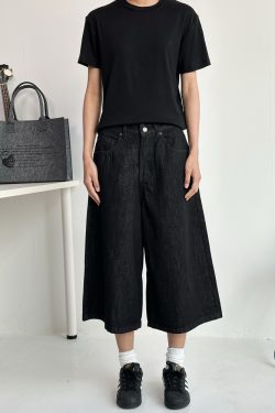 Water-Washed Denim Men's Straight-Leg Shorts - 2025 American Style Seven-Point Pants for Casual Summer Fashion