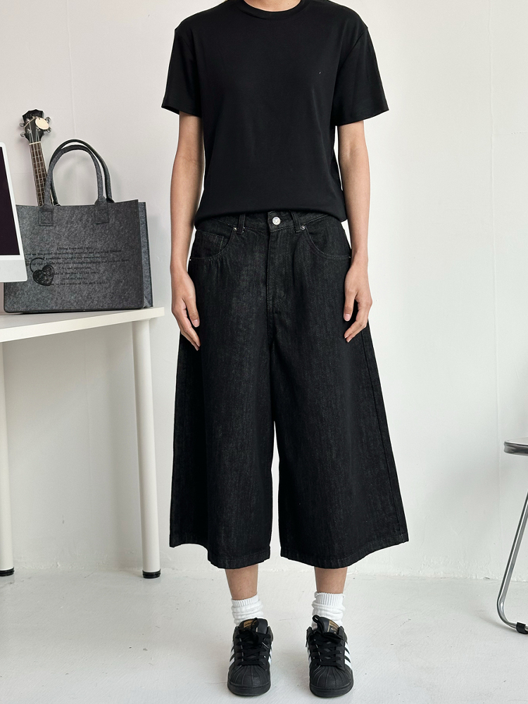 Water-Washed Denim Men's Straight-Leg Shorts - 2025 American Style Seven-Point Pants for Casual Summer Fashion Water-Washed Denim Men's Straight-Leg Shorts - 2025 American Style Seven-Point Pants for Casual Summer Fashion