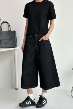 Water-Washed Denim Men's Straight-Leg Shorts - 2025 American Style Seven-Point Pants for Casual Summer Fashion