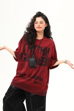 Water-Washed Heavyweight Red Short-Sleeve T-Shirt for Men and Women - American Street Style Trendy Couple Top, Summer Fashion Essential