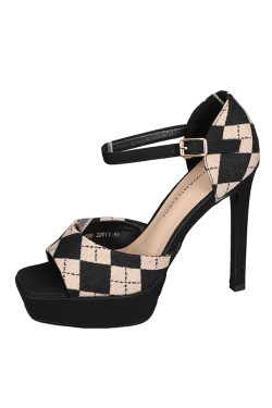 Waterproof Color-Blocking High Heel Sandals for Women - Super High 12CM Platform One-Strap Shoes - Summer 2025 Fashion