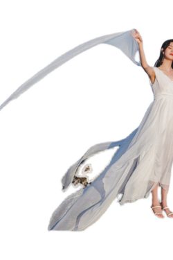 White Flowing Long Dress with Straps - Floor-Length Ethereal Wedding & Beach Dress for Seaside Photos, Boho Style