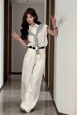 White Flutter Sleeve Short Sleeve Shirt for Women - French Style Summer Shawl Jacket, Loose Slimming Two-Piece Set, Trendy Fashion Top