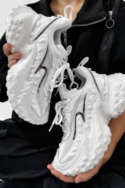 White Height-Increasing Mech Dad Shoes for Men and Women - Paris Street Style Trendy Niche Couple Shoes with Durable Sole