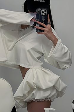 White Hepburn Floral Bud A-Line Skirt for Women - Summer Low-Waist Puff Half Skirt, Slimming Design for Effortless Style