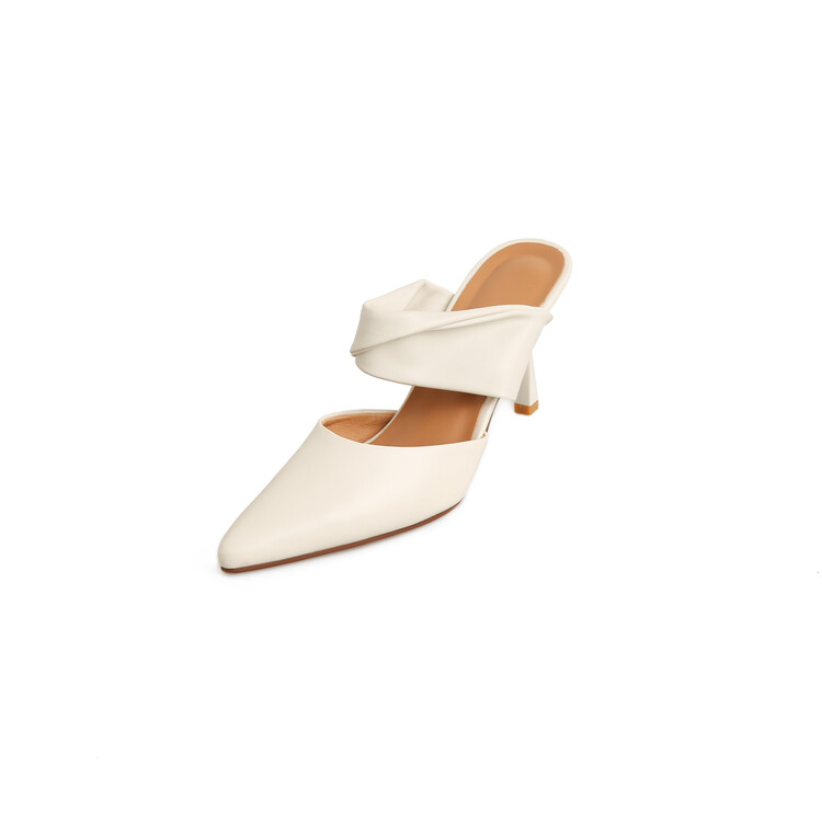 White High-Heeled Sandals for Women with Single Strap and Rhinestone Accent - Stylish Summer Footwear White High-Heeled Sandals for Women with Single Strap and Rhinestone Accent - Stylish Summer Footwear