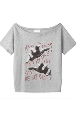 White Off-Shoulder Palm Print T-Shirt - Women's Short Sleeve Casual Summer Top, Loose Fit for Effortless Style