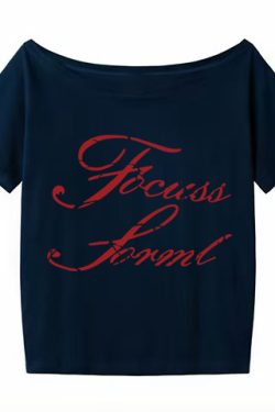 White Off-Shoulder T-Shirt for Women - Summer Letter Print, Slim Fit, Short Sleeve Cropped Top, Sexy Shoulder-Baring Style