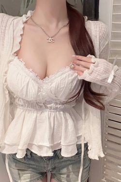 White Sexy Lace Waist-Defining Camisole Top for Women - Pure Desire Style, Chic and Stylish Fashion Essential