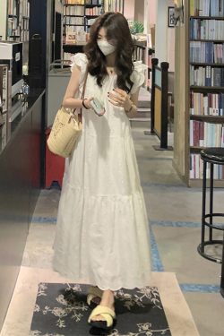 White Short Sleeve Plus Size A-Line Dress for Women, Summer Flattering Loose Fit, Elegant and Comfortable, Perfect for Chubby Figures